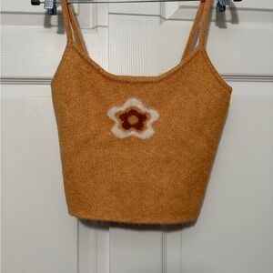 La Hearts Tan Floral Knit Camisole